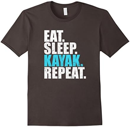 Mens Eat Sleep Kayak Repeat Canoe T-Shirt Medium Asphalt