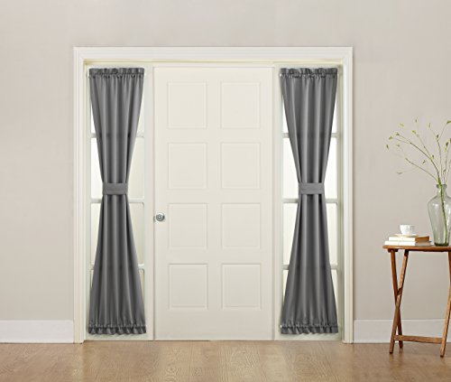 Sun Zero Barrow Front Door Sidelight Curtain Panel With Tie Back