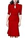 Destinas Women's Vintage Style Retro 1940s Shirtwaist Flared Tea Dress (M, Red2)