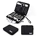 Cable Organizer Bag, Jelly Comb Electronics Organizer Travel Accessories Cord Organizer Cable Storage Bag for Charging Cable, Power Bank, Tablet (Up to 11'')and More-(Black)
