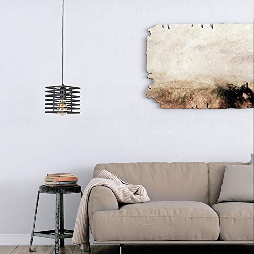 Black Pendant Light, Industrial Hanging Light Fixture Cage Pendant Lighting Edison Small Ceiling Light for Kitchen Island Living Room Bedroom