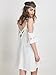 Persun Women Cold Shoulder Lace Trumpet Sleeve Spaghetti Strap Dress Tops