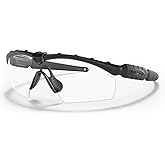 Oakley Mens OO9047 Ballistic M Frame 2.0 Strike Rectangular Sunglasses, Matte Black/Clear, 33 mm