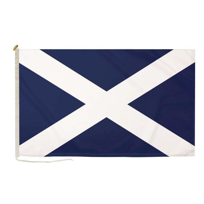 DuraFlag St Andrews (Scotland) Navy Blue Premium Flag with Rope & Toggle Boat Flag (20"x12" (50cm x 30cm))