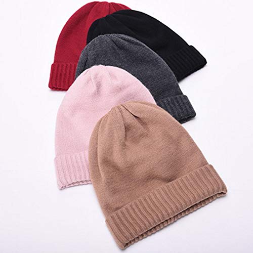 Kvvdi Mens Premium Winter Wool Hats Caps Beanies for Men and Women Toboggan Hat - Black