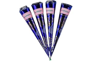 ATCUSA 100% Natural Ready to Use Henna Paste Hair Color | Hair Dye Cones | Infused with kesar Oil | 25 gm each | Dark Reddish-Brown Color | Made from Organica henna powder Sourced from Rajasthan India | (25 Grams each cone, 4)