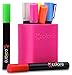 Colore Liquid Chalk Markers - Best For Restaurant Menu Board, Windows, Blackboard, Chalkboard Paint, Glass Mirror - FREE Colored Pen Holder - 6mm Reversible Tip - For Kids & Artist - 8 Vibrant Colors