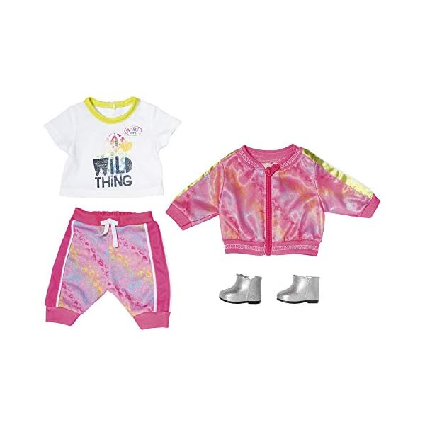 Zapf Creation BABY Born Puppenkleidung - Designerkleidung mit Modeaccessoires - Deluxe Trendy Pink Set