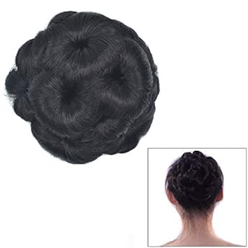 Amazon Com Hairpiece Wig Ball Head Flower Hairpin Hair Bag Wig