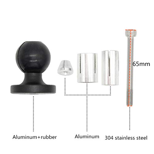 JUNESUN Aluminum Base Rubber Motorcycle Bike Mount Black Fork Stem Base with Ball Head for RAM Mount for Ball Mount Adapter - Thumbnail 7