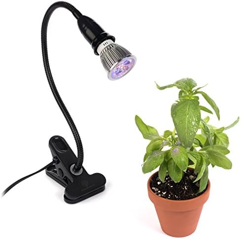 LED Grow Lights, Natural Sierra, REPLACEABLE 5W LED Bulb, Desk Clip Plant Lamp, 360 Degree Flexible Gooseneck, Perfect For Growing Small Plants Indoors Garden Office Kitchen Hydroponic