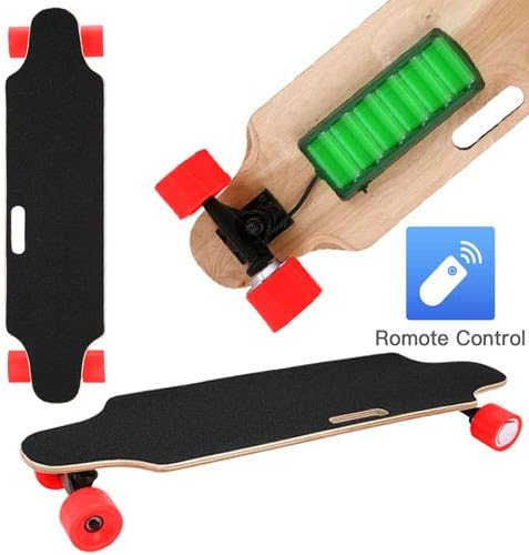 35.4" Electric Skateboard 20KM/H Top Speed, 250W Hub-Motor 2.9" Wheels 7 Layers Maple Longboard with Wireless Remote Controller Waterproof IP54