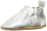 Robeez Girls' Soft Soles with Bow Back Slip-on, Metallic Mist, 12-18 Months M US Infant