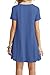 MOLERANI Women's Casual Plain Simple T-Shirt Loose Dress (XL, 14-Short Sleeve-Beja Blue)