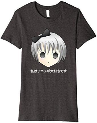 Womens Girls Anime Tshirt, Kawaii Girl, Youth Kids Print Tee Top Medium Dark Heather