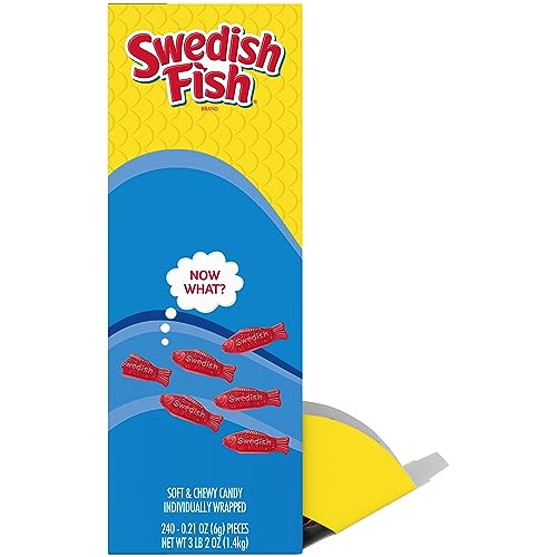 SWEDISH FISH INDIVIDUALLY WRAPPED SOFT & CHEWY CANDY, BULK CANDY, 240 COUNT BOX