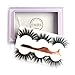JIMIRE 3D Mink Strip Lashes Full Volume Eyelashes Ultra Fluffy 20mm Mink False Lashes with Eyelash Tweezers 3 Styles