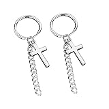 K-pop Style Cross Dangle Earrings Chain Pendant for Men or Women