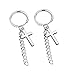 K-pop Style Cross Dangle Earrings Chain Pendant for Men or Women