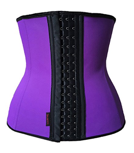 Dilanni Women's Hourglass and Hook Waist Cincher Breathbale Training Corset XS-6XL Purple S