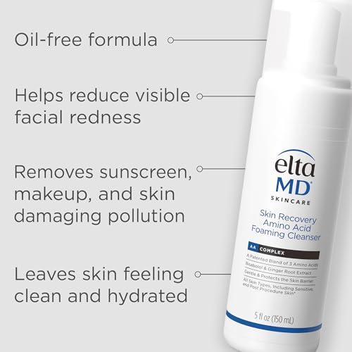 ELTAMD SKIN RECOVERY AMINO ACID FOAMING FACIAL CLEANSER, GENTLE FACE CLEANSER FOR SENSITIVE SKIN, 5.0 FL OZ