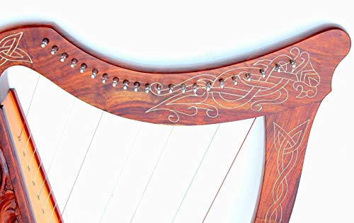 DEURA Celtic Irish Harp with CASE 22 Strings ROSEWOOD Lap FOLK DH-800