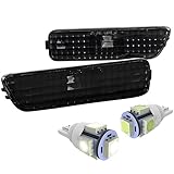 Volkswagen Golf/Jetta MK4 Black Side Marker Bumper Lights+White T10 LED Bulbs