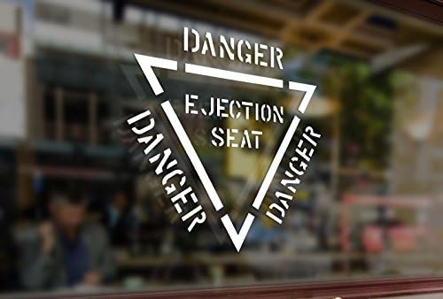 25 Centimeters Danger Ejection Seat Warning Vinyl Stickers Funny Decals Bumper Car Auto Computer Laptop Wall Window Glass Skateboard Room