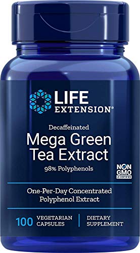 Life Extension Mega Green Tea Extract (98% Polyphenols) Decaffeinated, 100 Vegetarian Capsules