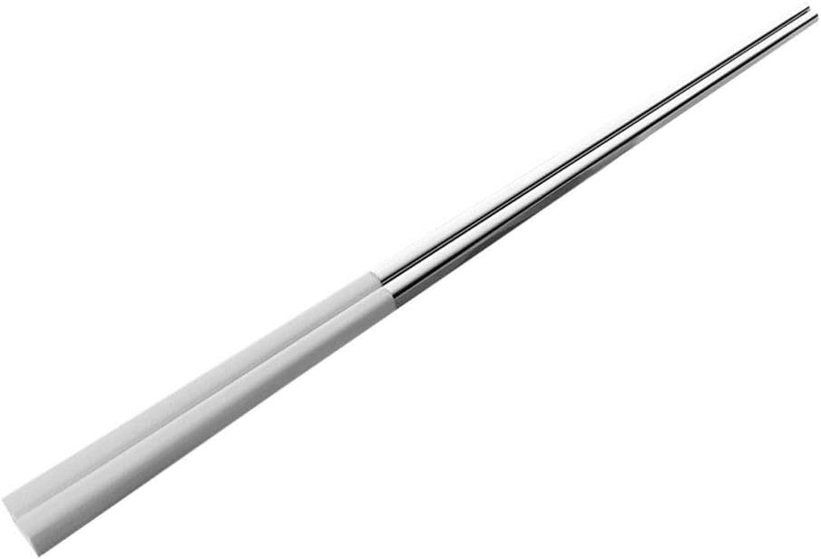 5 Pairs Fashionable and exquisite Korean stainless steel chopsticks (white+Silver)