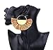 Women Tassel Earrings Gold Hoop Round Jewelry Big Fans White Ring Earrings