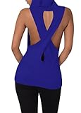 Happy Sailed Women Hooded Sleeveless Cross Back Pocket Tunic Tank Top(pack of 1)