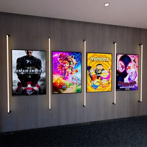 Ultra-Thin Wall-Mounted LED Display Lightbox Frame – Backlit Poster Holder with Pull-Out Design, Bright Even Illumination for Advertising, Menu Boards, Retail, Events, Offices​ (Black, 120x80cm)