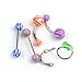 ReFaXi 100 Labret Lip Belly Tongue Bar Ring Barbell Body Piercing Jewelry Multicoloured, 100/PCS