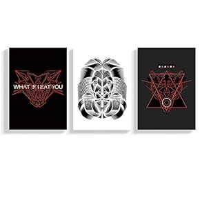 3 Panel Canvas Wall Art Abstract Line Drawing Canvas Prints Painting Wall Decor for Living Room Wooden Framed Home Decorations - 16"x24" x 3 Panels