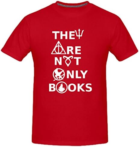 Conquershop Men's They Are Not Only Books T-shirt (Red Small)