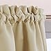 PONY DANCE Valance Window Curtains - Window Drapes Short Tiers Home Decor Window Scalloped Valances Rod Pocket Panels for Bedroom, 42 W x 18 L inches, Biscotti Beige, Set of 4