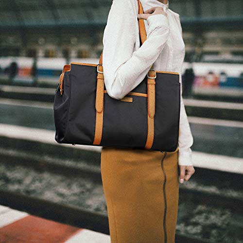 ECOSUSI Laptop Tote Bag for Women 3 Compartment Computer Briefcase Work