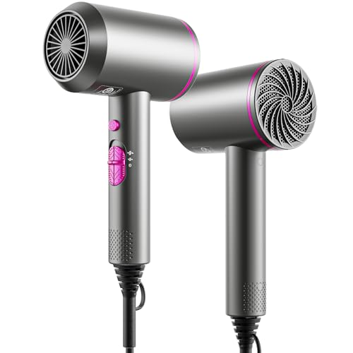 Secador pelo potente y rápido con tecnología iónica, 3 modos y botón de aire frío, secador de pelo para mujer y hombre