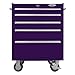 Viper Tool Storage V2605PUR 26-Inch 5-Drawer 18G Steel Rolling Cabinet, Purple