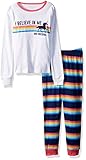 The Children's Place Toddler Girls' Long Sleeve Top and Pants Pajama Set, Evening Blue 85209, 8