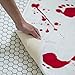 Bloody Bath Floor Mat Sheet - Red Foot Prints, Blood like Effects | Bathroom Doormat Horror for Children and Adults, 23.5 x 17