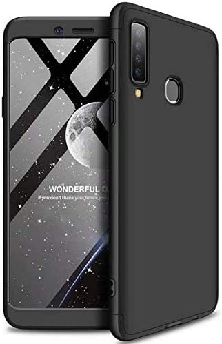 DIFE Ultra-Thin 360 Degree Full Body Protective Case - 3 in 1 Shockproof Hard Cover + Free Screen Protector for Samsung Galaxy A9 2018/A9 Star Pro/A9s - Black