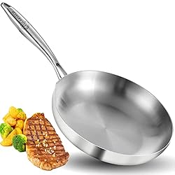 LOLYKITCH 9 Inch Tri-Ply Stainless Steel Frying