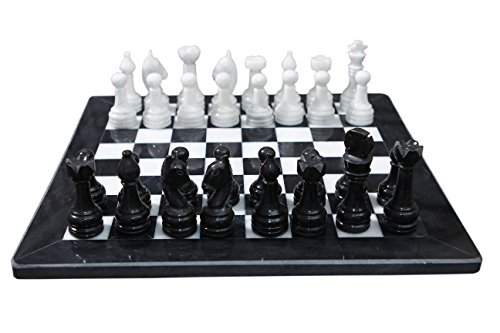 RADICALn Black and White Marble Chess Game Handmade Marble Chess Set