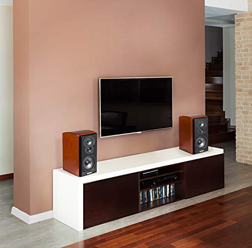 Polk-Audio-LSiM-703-Flagship-Bookshelf-Speaker-Dynamic-Balance-PowerPort-Technology-Bi-Wire-Bi-Amp-Single-Mount-Vernon-Cherry