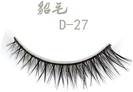 HOT D-27 luxurious 100% Real Mink Short Cross Daily False eyelashes fake eye lashes makeup