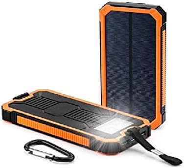 Solar Chargers 30,000mAh, LMS Portable Dual USB Solar Battery Charger External Battery Pack Phone Charger Power Bank with Flashlight for Smartphones Tablet Camera (Orange)