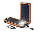 Solar Chargers 30,000mAh, Dualpow Portable Dual USB Solar Battery Charger External Battery Pack Phone Charger Power Bank with Flashlight for Smartphones Tablet Camera (0RANGE)