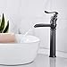 HOROW Oil Rubbed Bronze Bathroom Vessel Sink Faucet Waterfall Singe Handle One Hole Basin Mixer Tap Tall Body